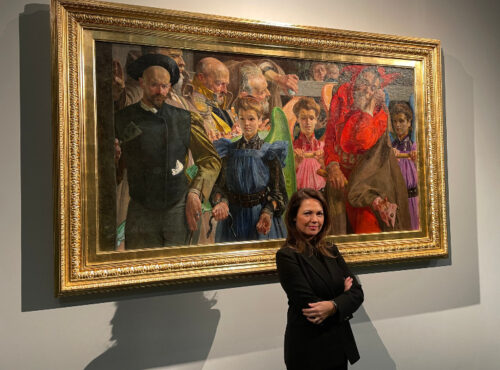 Joanna na tle obrazu Jacka Malczewskiego