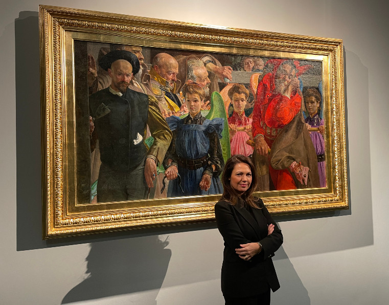 Joanna na tle obrazu Jacka Malczewskiego