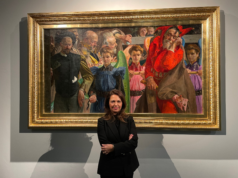 joanna na tle obrazu Rzeczywistosc Malczewskiego