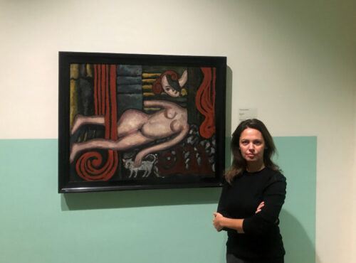 Joanna na tle obrazu Tytusa Czyzewskiego