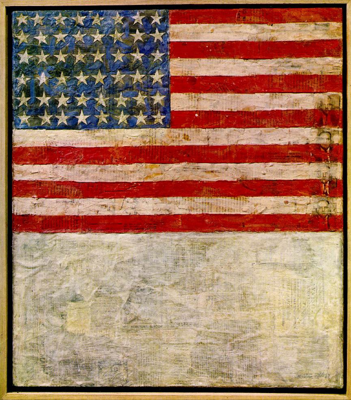Flag-White-with-Collage-1955-Jasper-Johns