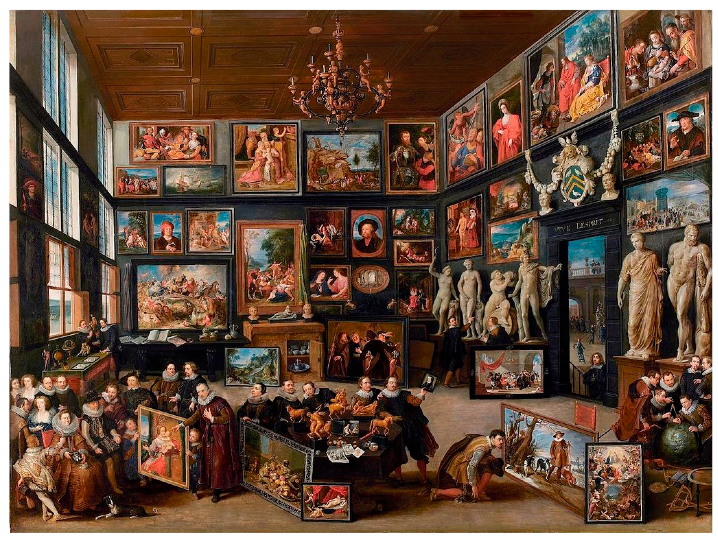 Arcyksiążęta Albert i Izabela odwiedzający gabinet kolekcjonera autorstwa Hieronima Franckena II i Jana Brueghela Starszego