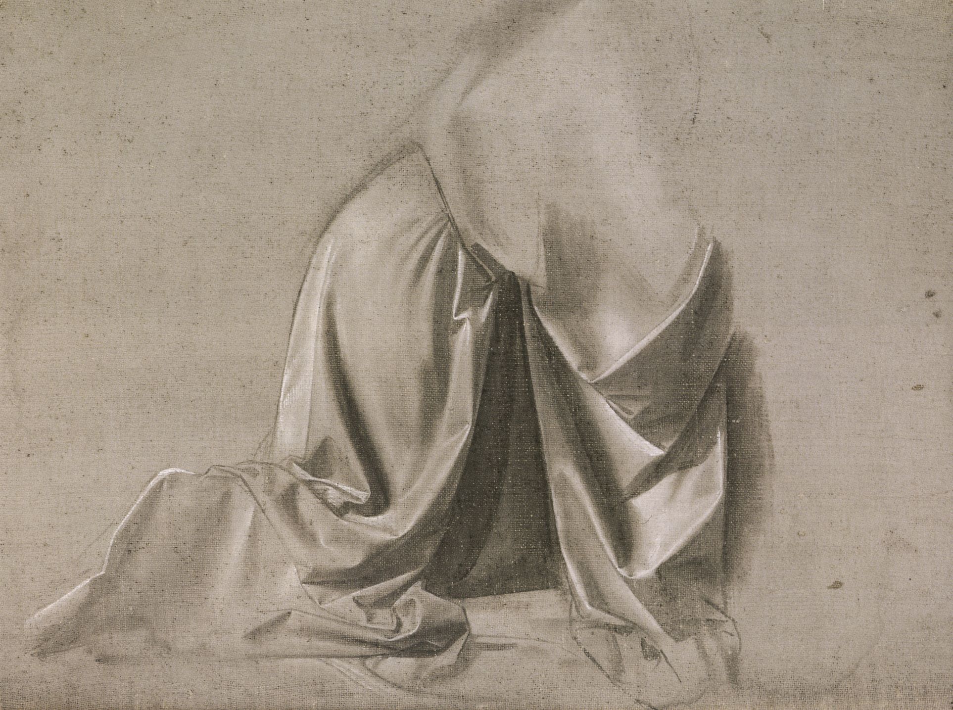 The Study of a Drapery of a Figure Kneeling